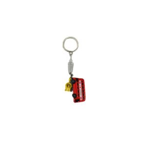 London Red Bus and Crown Keychain